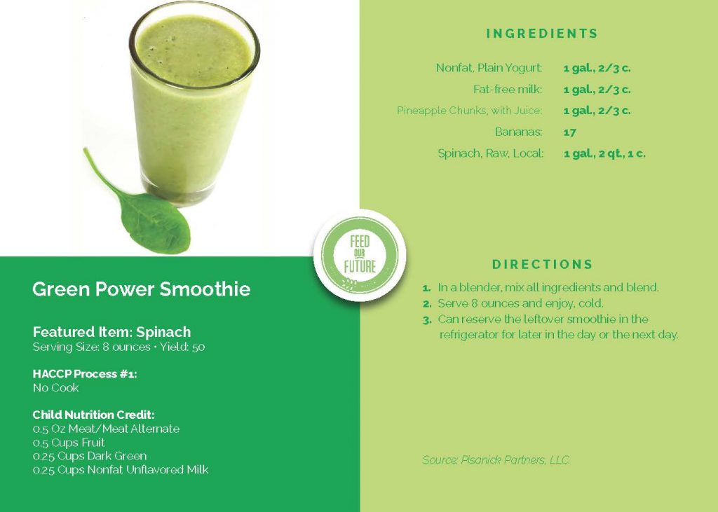 Green Power Smoothie – School Recipe