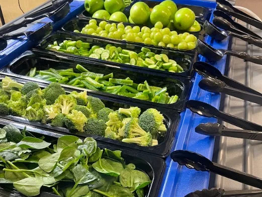 Tray of peppers, celery, lettuce